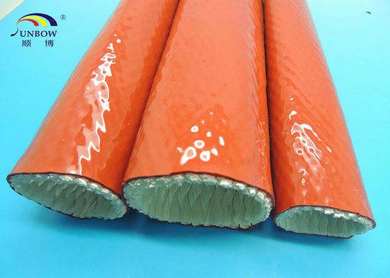 중국 빨강 100MM 실리콘 수지 포화된 섬유유리 방열 소매를 다는 절연제 협력 업체